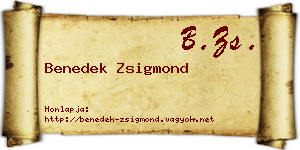 Benedek Zsigmond névjegykártya