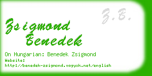 zsigmond benedek business card